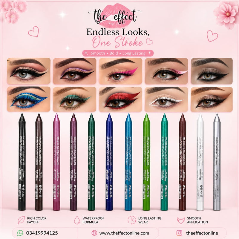 The Effect Eyeliner Pencils | 12 Colors Waterproof Long-Lasting