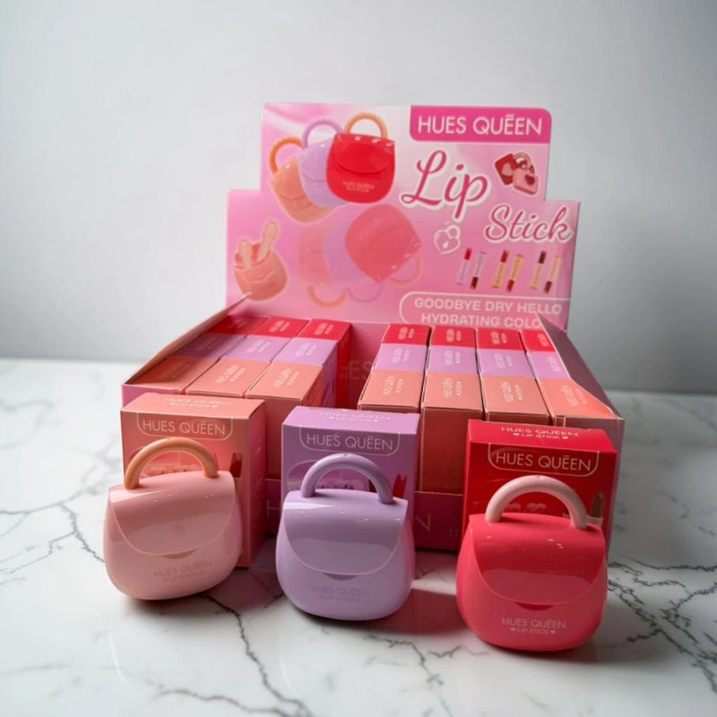 Hues Queen Bag Shape Hydrating Lipstick — 3 Shades | COD Available