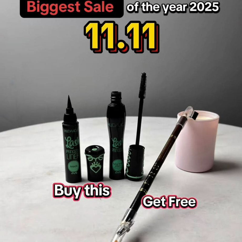Lash Princess Eyeliner + Mascara Combo + FREE 2-in-1 Eyebrow Pencil