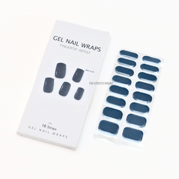 Navy Blue Nail Gel Wraps with UV light