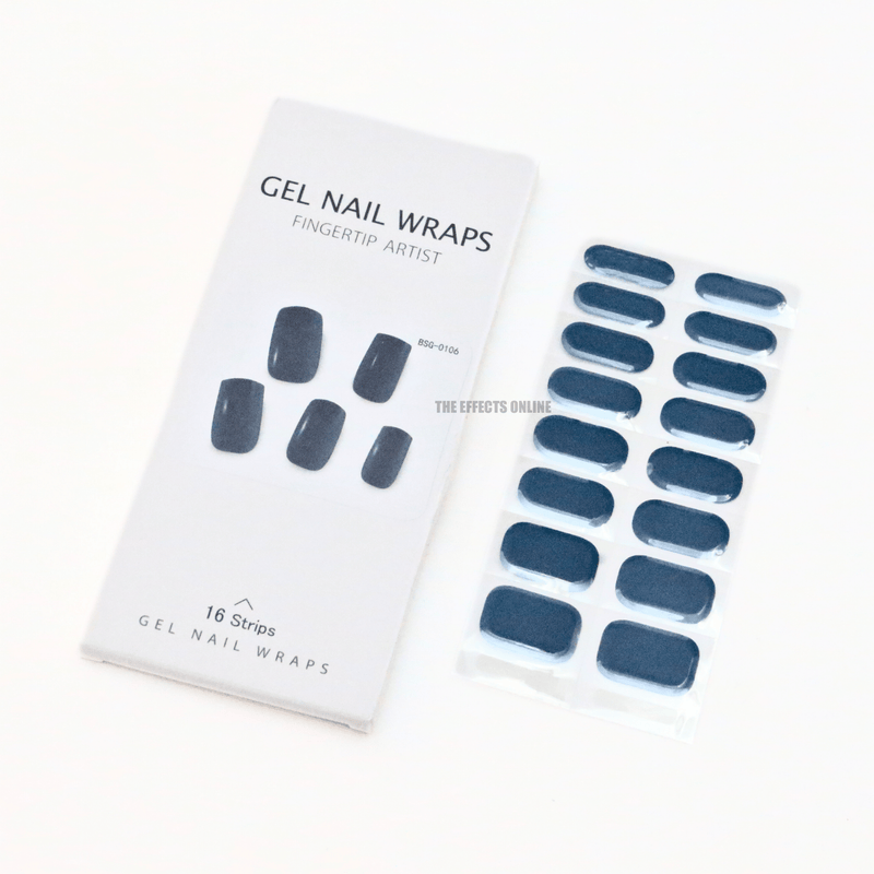 Navy Blue Nail Gel Wraps with UV light