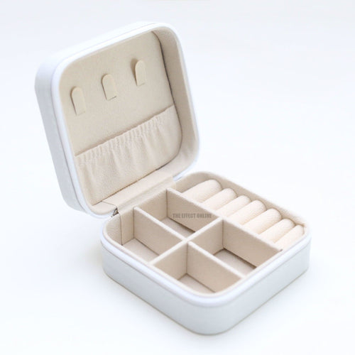 Portable Jewelry Box with Zipper Closure