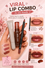Viral Lip Combo Bundle | Liner + Tint + Gloss 3-Step Set