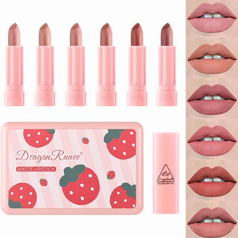 6 Colors Matte Lipstick Set - The Effect Online