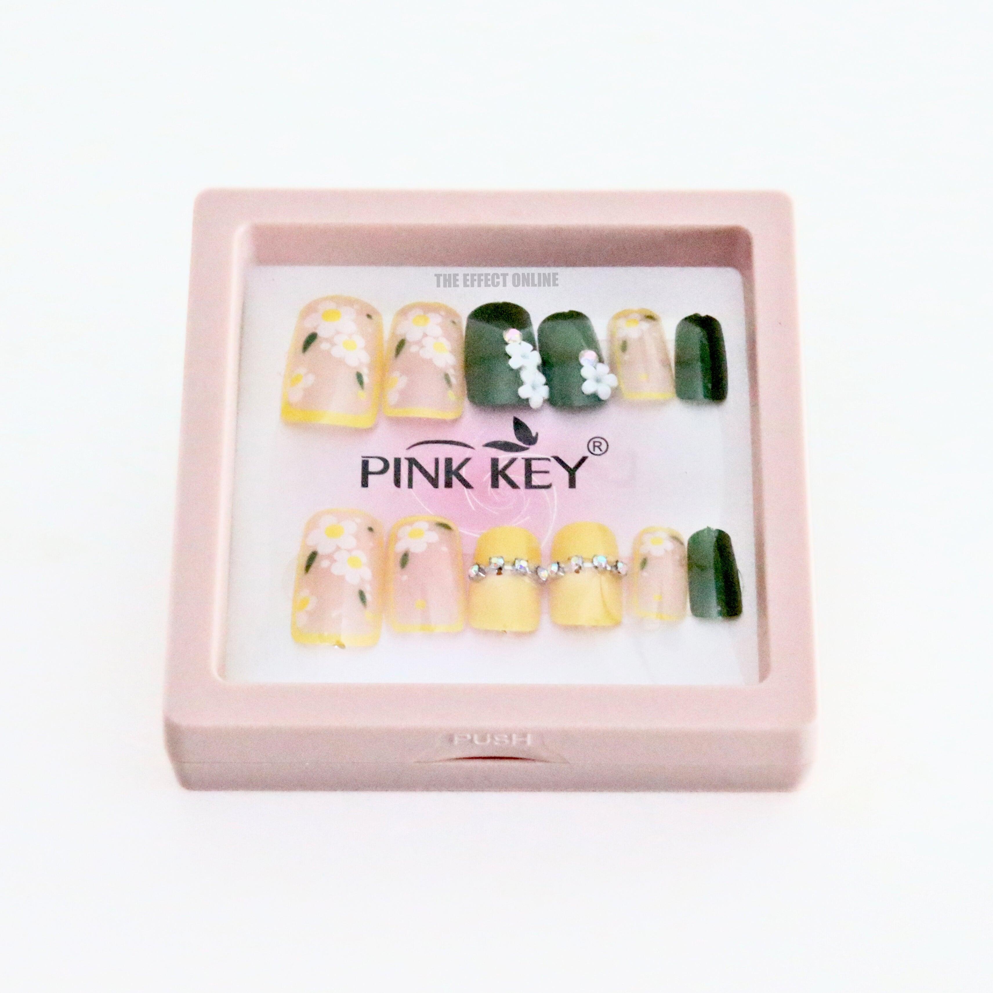 Pink Key Luxury Artificial Nails - Party, Wedding Nails