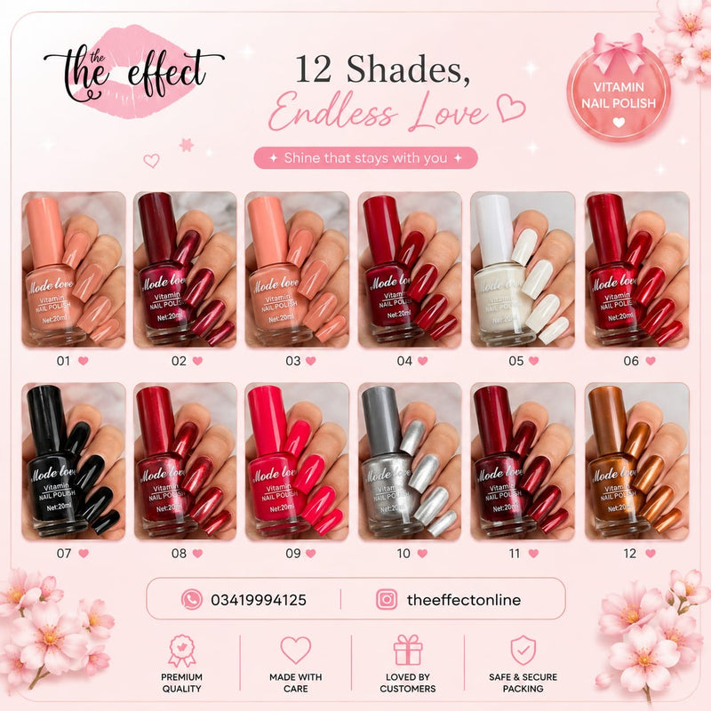 Mode Love Vitamin Nail Polish | 12 Shades 20ml