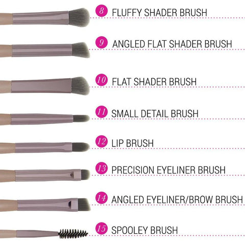 BH COSMETICS BRUSH PACK 15 In 1 WITH BAG