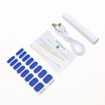 Blue Gel Nail Wraps with UV light