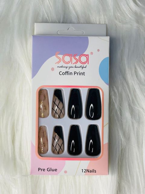 SASA PRE GLUE NAILS (4 MIX PACKS)