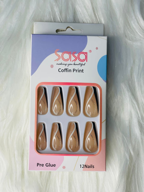 SASA PRE GLUE NAILS (4 MIX PACKS)