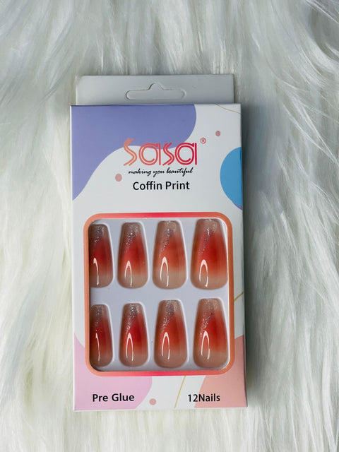 SASA PRE GLUE NAILS (4 MIX PACKS)