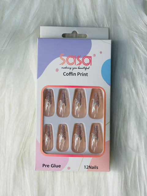 SASA PRE GLUE NAILS (4 MIX PACKS)