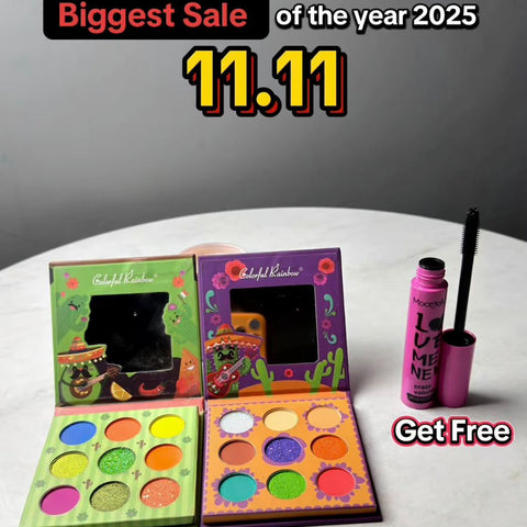 Colorful Rainbow Eyeshadow Palettes With Free Macara