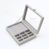 Grids Velvet Glass Ring Jewelry Display Storage Box