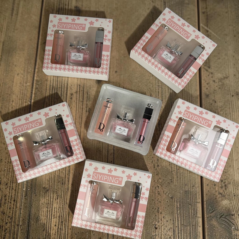 Siyiping 3 in 1 Set Perfume - Lip Gloss & Lip Balm